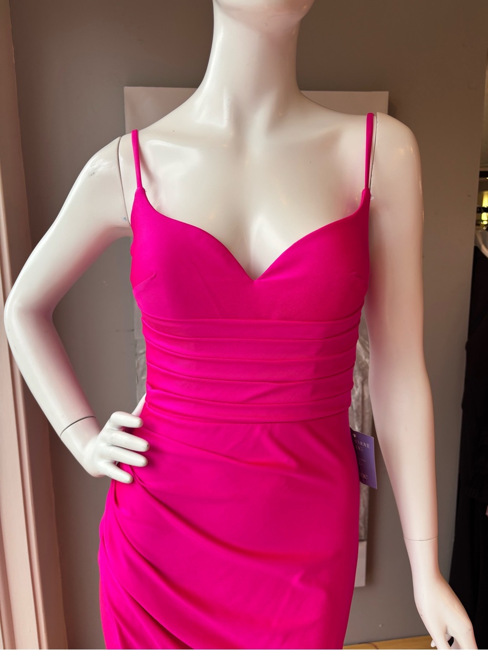 Women’s Hot Pink Spaghetti Strap Slip Dress